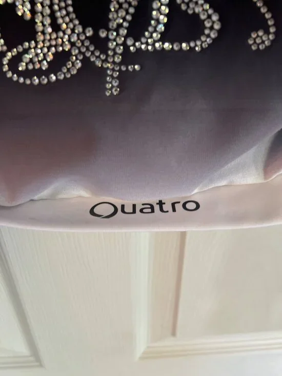 Flips Gymnastics Team Rhinestone Embellished Ombre Cropped Hoodie Warm Up Jacket - Picture 6 of 12